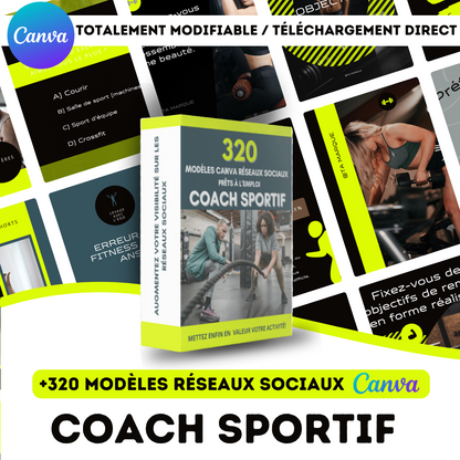 KIT Média sociaux - +320 Modèles pour COACH SPORTIF (CANVA)