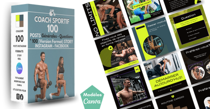 KIT Média sociaux - +320 Modèles pour COACH SPORTIF (CANVA)