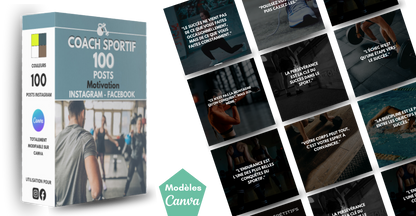 KIT Média sociaux - +320 Modèles pour COACH SPORTIF (CANVA)