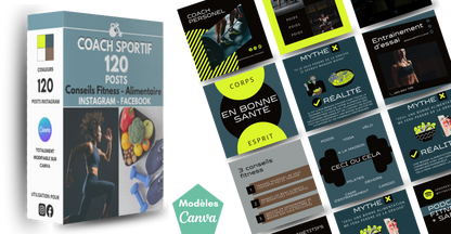 KIT Média sociaux - +320 Modèles pour COACH SPORTIF (CANVA)