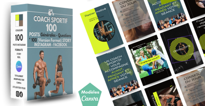 KIT Média sociaux - +320 Modèles pour COACH SPORTIF (CANVA)