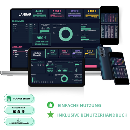 Ultimativer Budgetmanager: Kompatibel mit IOS, Android & Windows - Für Google Sheets optimiert